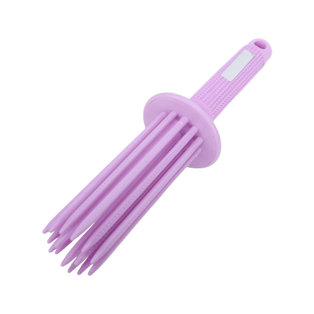 Curling Roll Comb 17 Round Teeth Easy Hair Insertion Hair Curling Roll Comb Styling Tool Purple