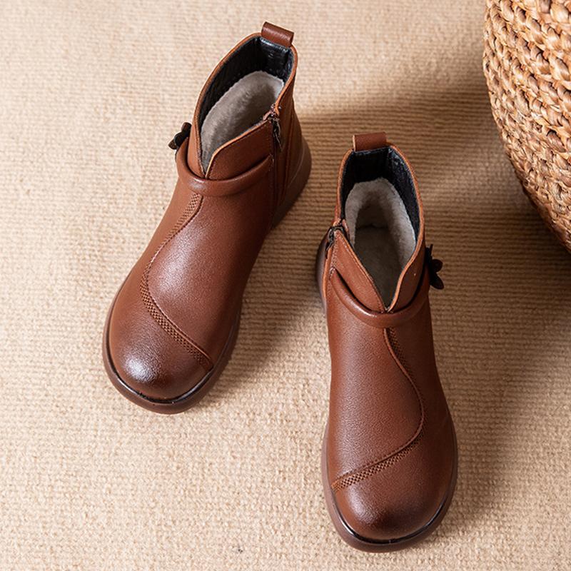 Buty zimowe damskie śniegowce ciepłe pluszowe płaskie wodoodporne botki damskie zimowe buty dla mamy plus size 42