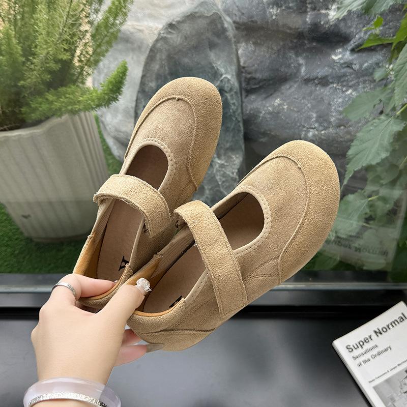 

Туфли на липучке женские летние новые ретро на плоской подошве с увеличивающей высоту ремешком на одной педали любовь 42 хаки