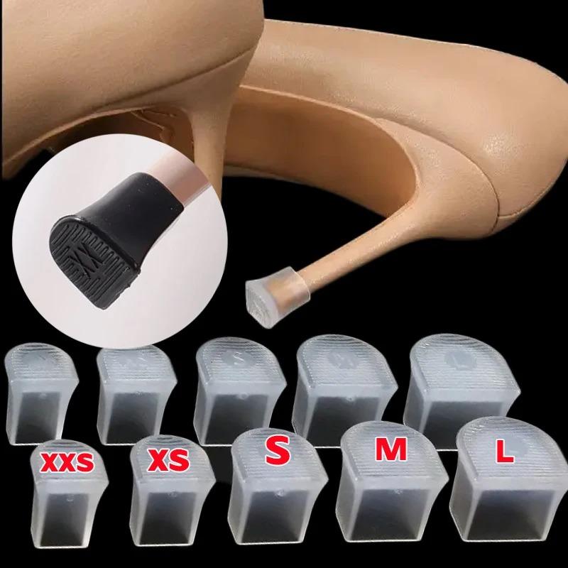 1pair New High Heel Protector Covers for Women Black Transparent Invisible Non-slip Wearable Heel Cover Shockproof Accessories
