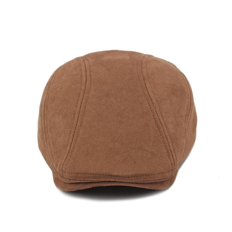 Men Suede Cap Women Beret Spring Autumn British Cap Retro Forward Cap Peaked Cap Gatsby Painters Hats