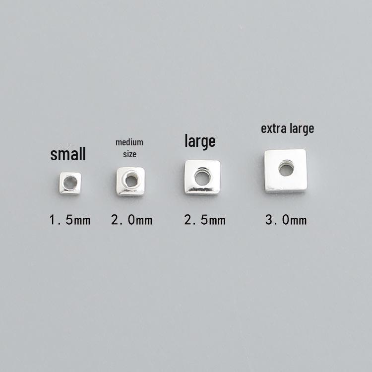 

Маленькие разделительные бусины из стерлингового серебра S925 для самодельных украшений – квадратные свободные бусины для браслетов и ожерелий Small 1.5mm (approx. 90 beads/g)