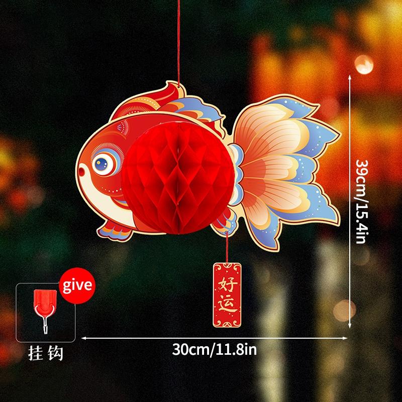 Chinese New Year Red Paper Lantern 2025 Paper Honeycomb LanternsChinese Spring Festival Ornament New Year Hanging Pendants