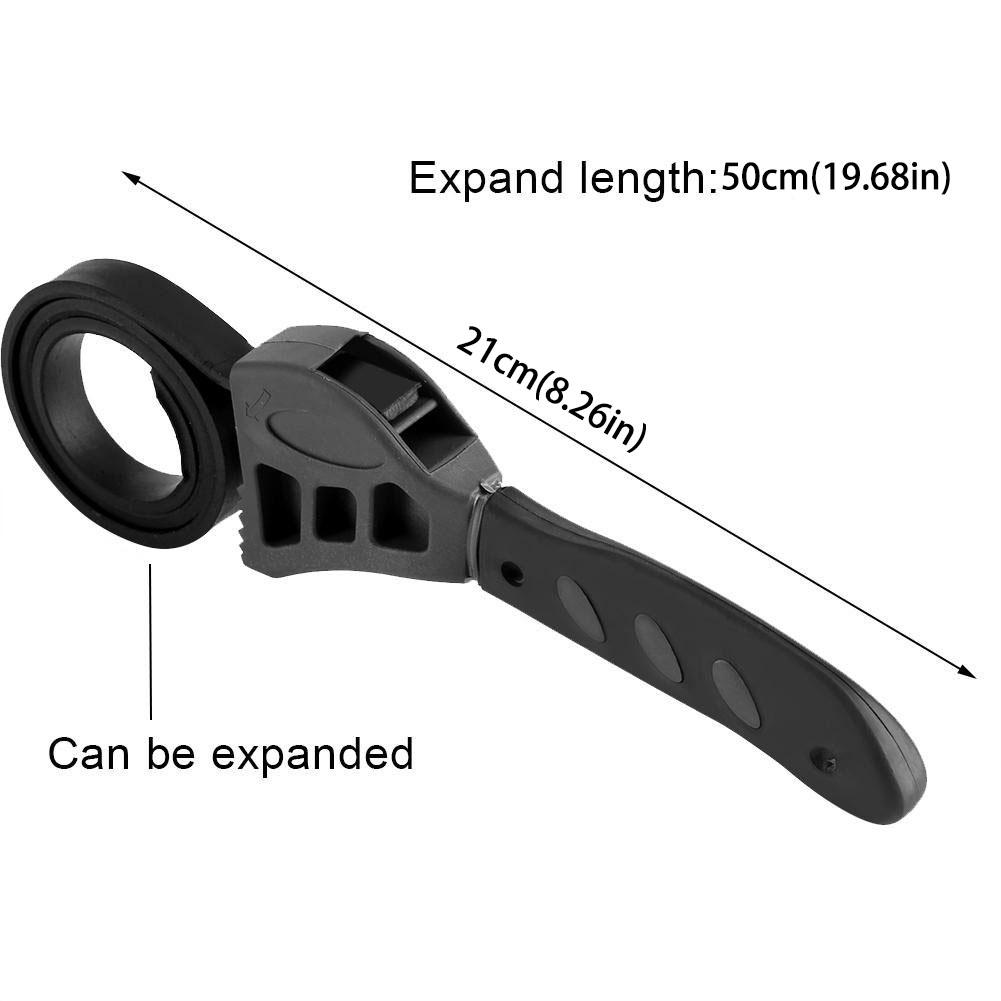 Universell oljefilternøkkel reim justerbar gummi krukkelokk stram løsne rørleggerverktøy