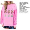 Women Christmas Sweatshirt Sequin Cartoon Pattern Round Neck Long Sleeve Loose Mid Length Pullover Party Holiday Top