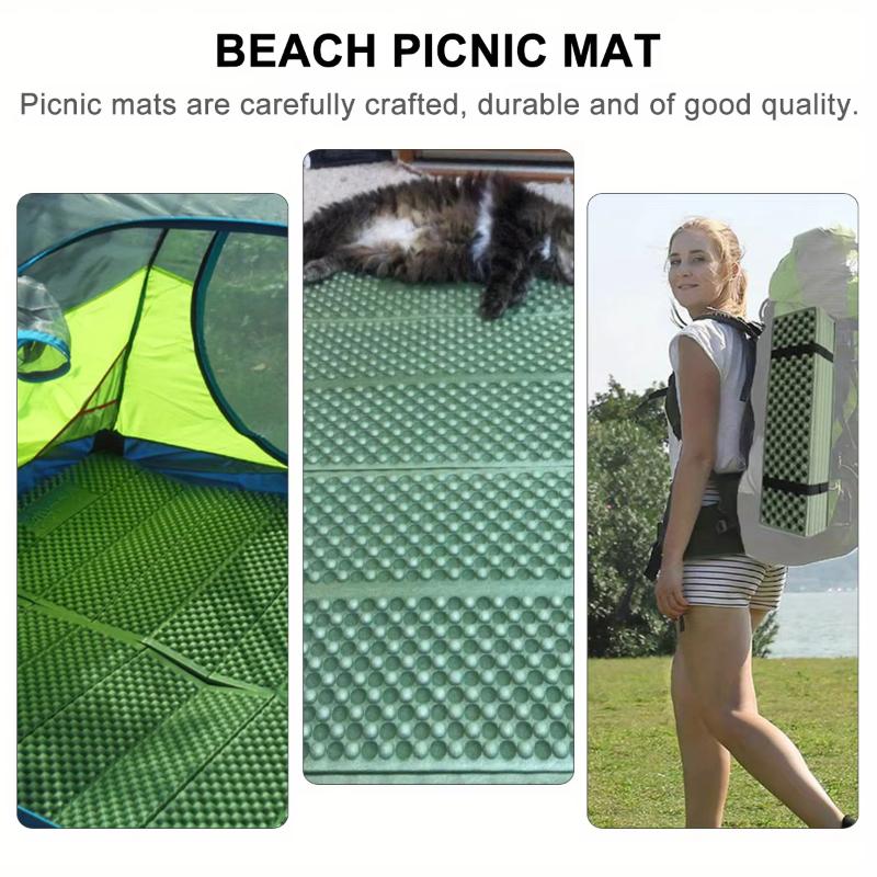 1 Piece Geometric Details Waterproof Picnic Mat, Modern Polyester Fiber Foldable Beach Picnic Blanket, Foldable Picnic Mat