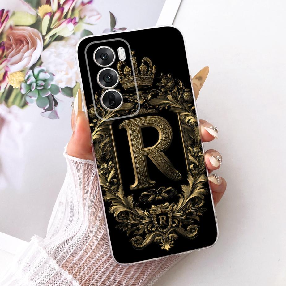 For Oppo Reno12 Pro Case CPH2629 Cute Crown Letters Cover Soft Slim Phone Case For Oppo Reno 12 Pro Reno12 5G CPH2625 Funda Bags