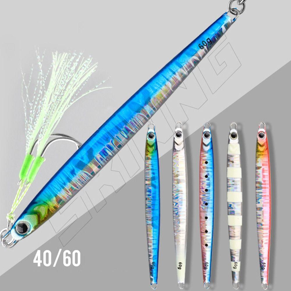 

Iron Fishing Lure 40g 60g Fishing Tackle Durable Metal Jig Lure 40g-Color E