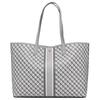 Perry Diamond Pattern Commuter Large Capacity Coated Canvas Tote Bag Shopping Bag Shoulder Bag Women Tote Gray Multicolor 82398-062