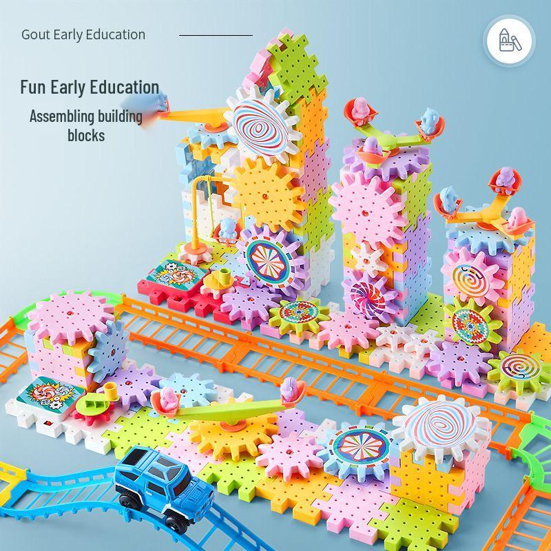 Kids' Electric Building Blocks Set: Educational Gears & Large Particles for Boys and Girls
