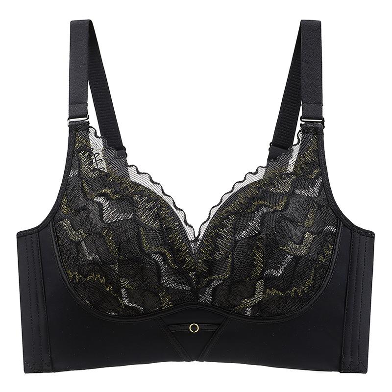 

1.1CM thin large cup without steel ring breathable 11 large size bra cover gathering adjustment lace 42/95D