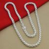 45-60cm   Copper 4mm Round Box Chain Necklace Bracelet set For Women Men Boy Wedding Engagement Charm