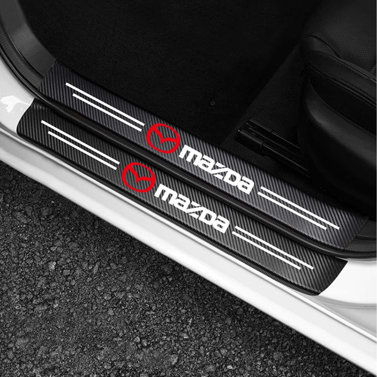 

Mazda Порог Боковой Защита Двери Автомобиля Премиум Царапина Царапина Грязь Комплект из 4 Защит, Наклейки, Кожа, Материал, Маскировка, Предотвращение, Предотвращение, (Mazda) чёрный