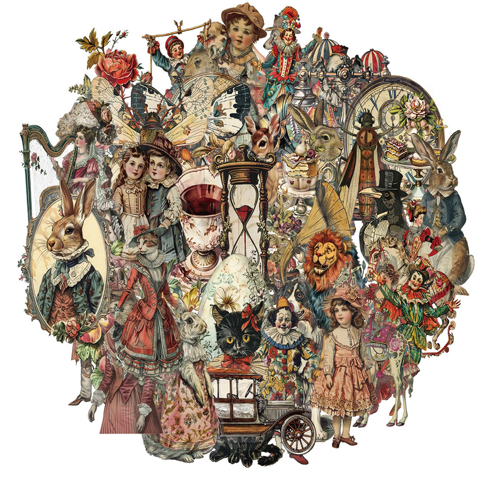 

50 листов Наклейки Викторианской эпохи Наклейки для скрапбукинга Канцелярские наклейки Наклейки-награды Ретро Декоративные этикетки для ноутбука