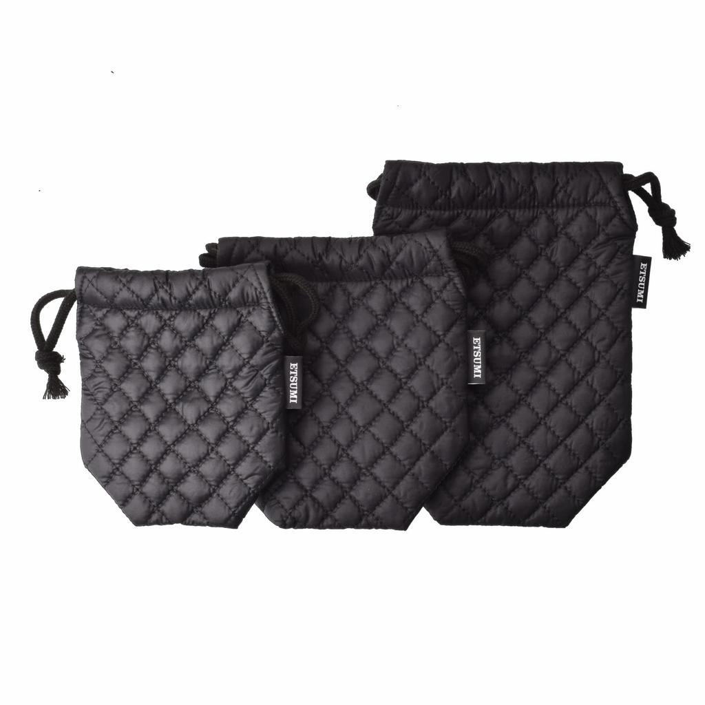 Etsumi Camera Case Lens Pouch L 180 X Black Quilted Made In Japan 100mm VE-5309