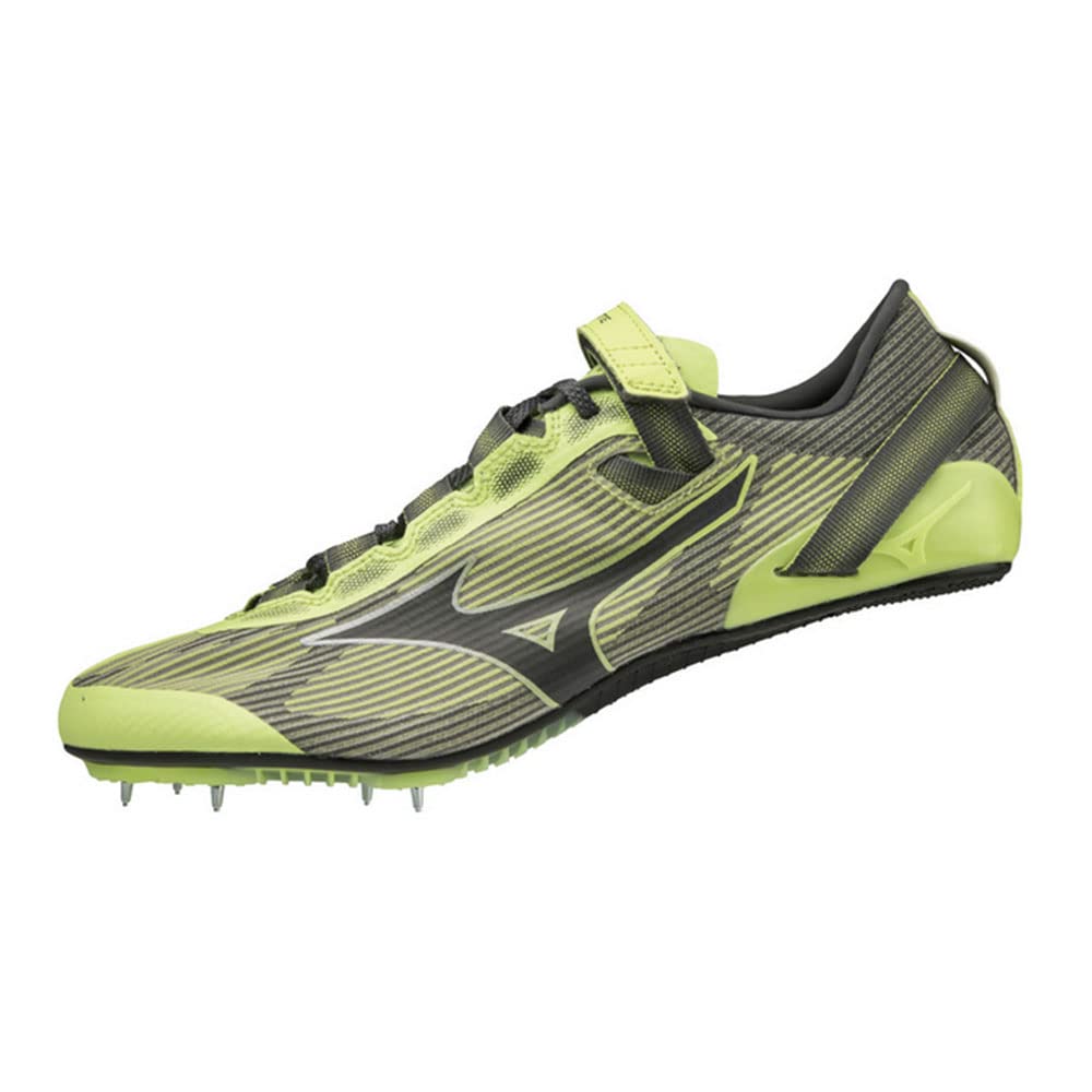 Mizuno ELITE 2 Track and Field Short Track and Field Under 800m 2E X-Blast Shoes, Club, Lightweight, Distance, Spikes, Track, Lime/Gray, 25.5 cm,