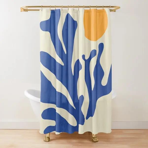 Abstract Matisse Flower Art Shower Curtain Modern Geometric Simple Aesthetic Pastel Boho Trendy Bathroom Curtain Decor with Hook