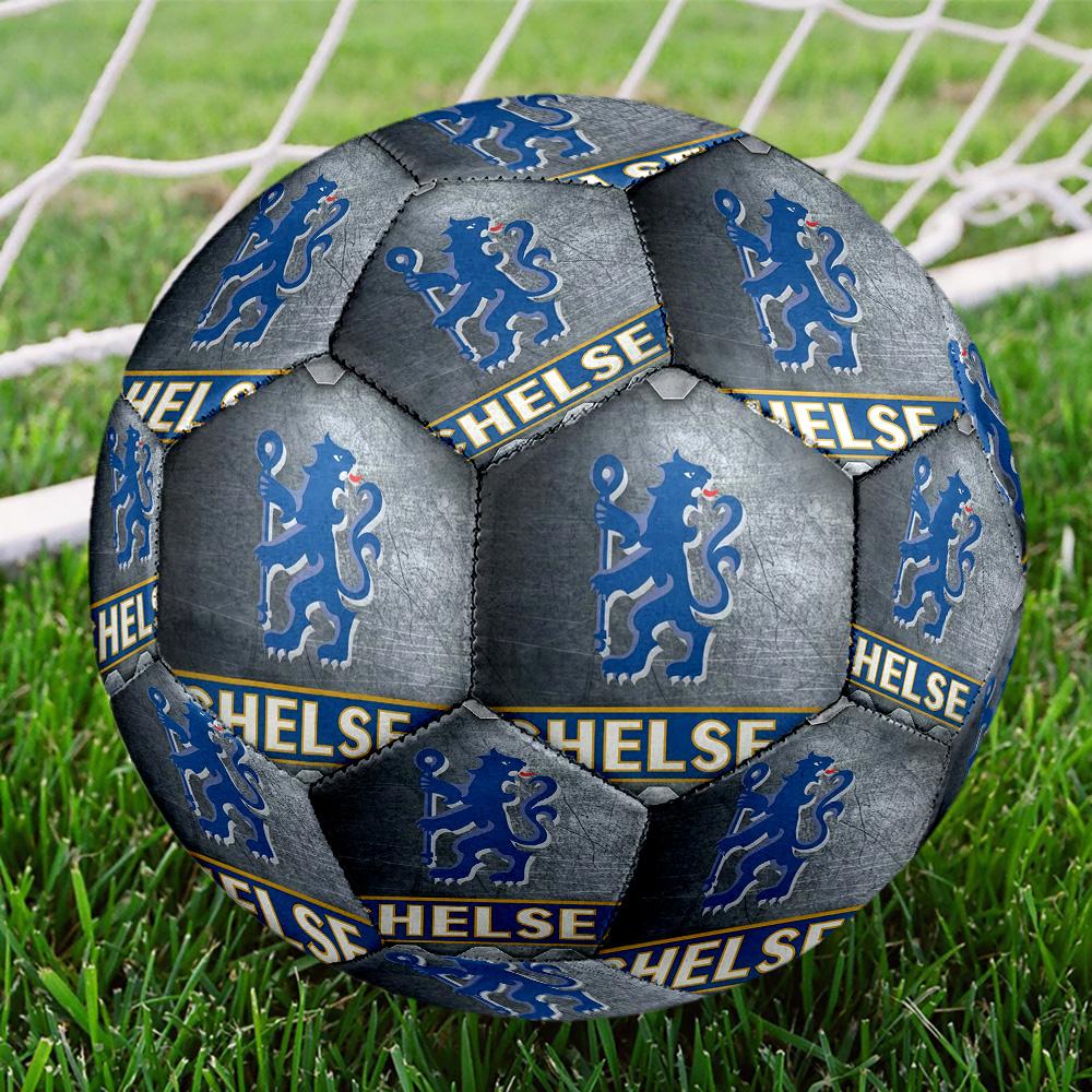 Chelsea FCSoccer Ball Colorful All Ages Machine Stitched PVC Competition Ready Durable High-Bounce