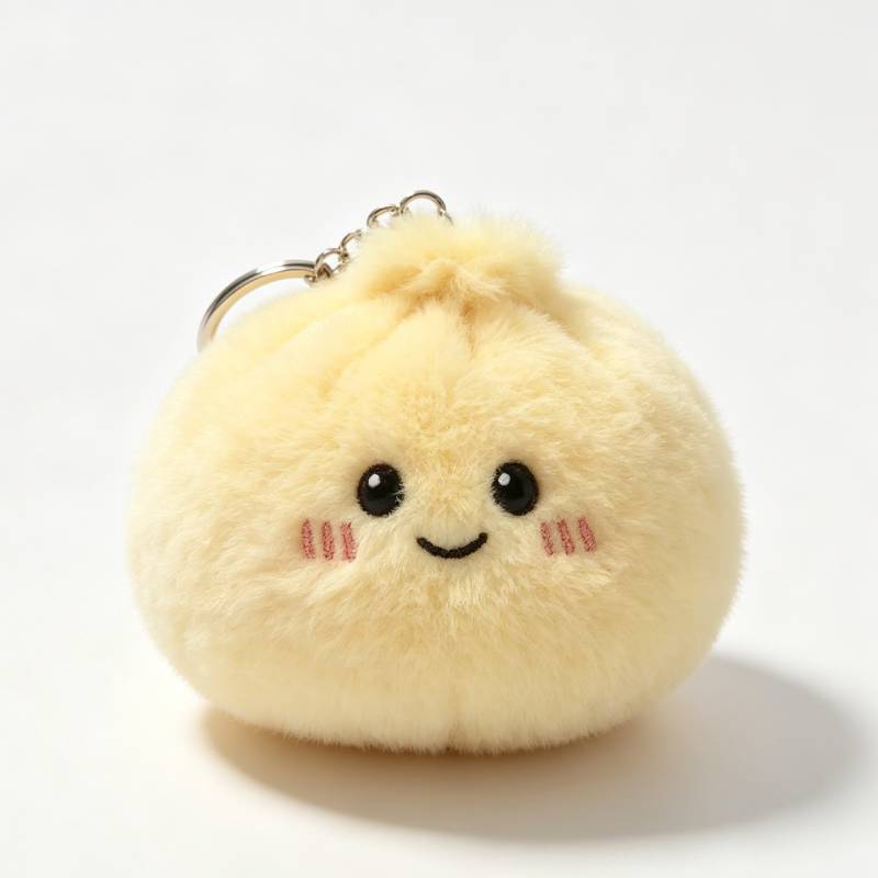 Foodshaped Plush Baozi Stress Ball With Keyring For Office And Home Use
