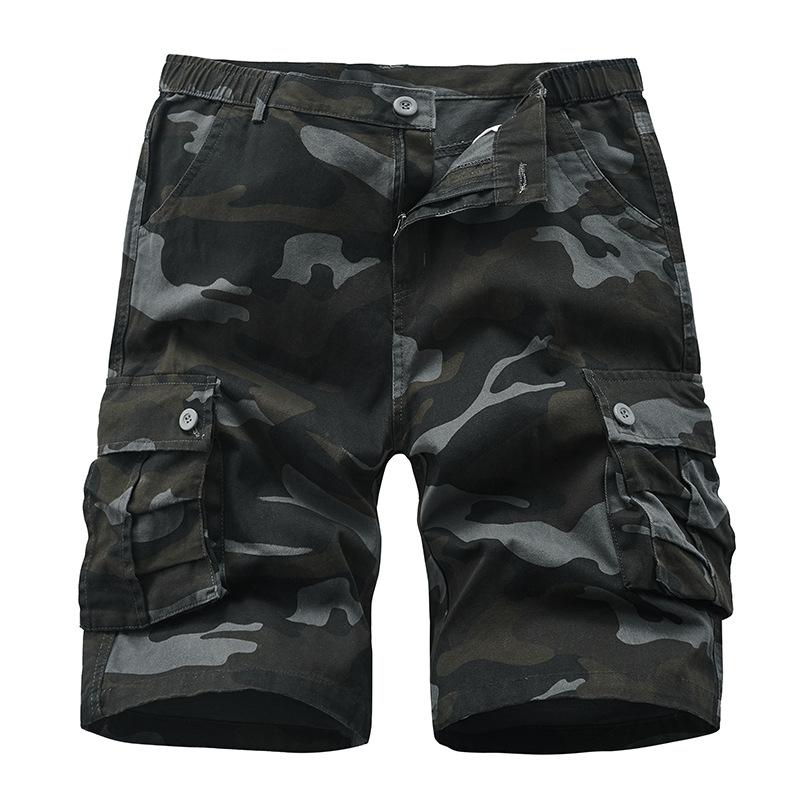 Men's Summer Camo Cargo Shorts Teenagers Casual Knee Pants Trendy Oversized Loose Outdoor Streetwear Breathable Fashion Short Trousers Daily Wear