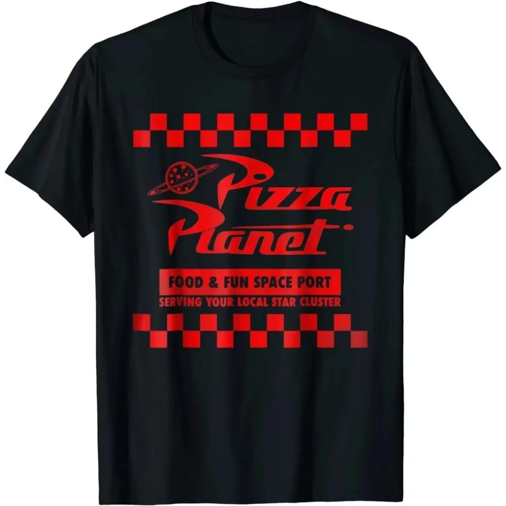 Pixar Toy Story Pizza Planet Rocket Ship Neon T Shirt Men Women Tshirt Vintage Cotton Oversized Hip Hop Short Sleeve Tee Tops