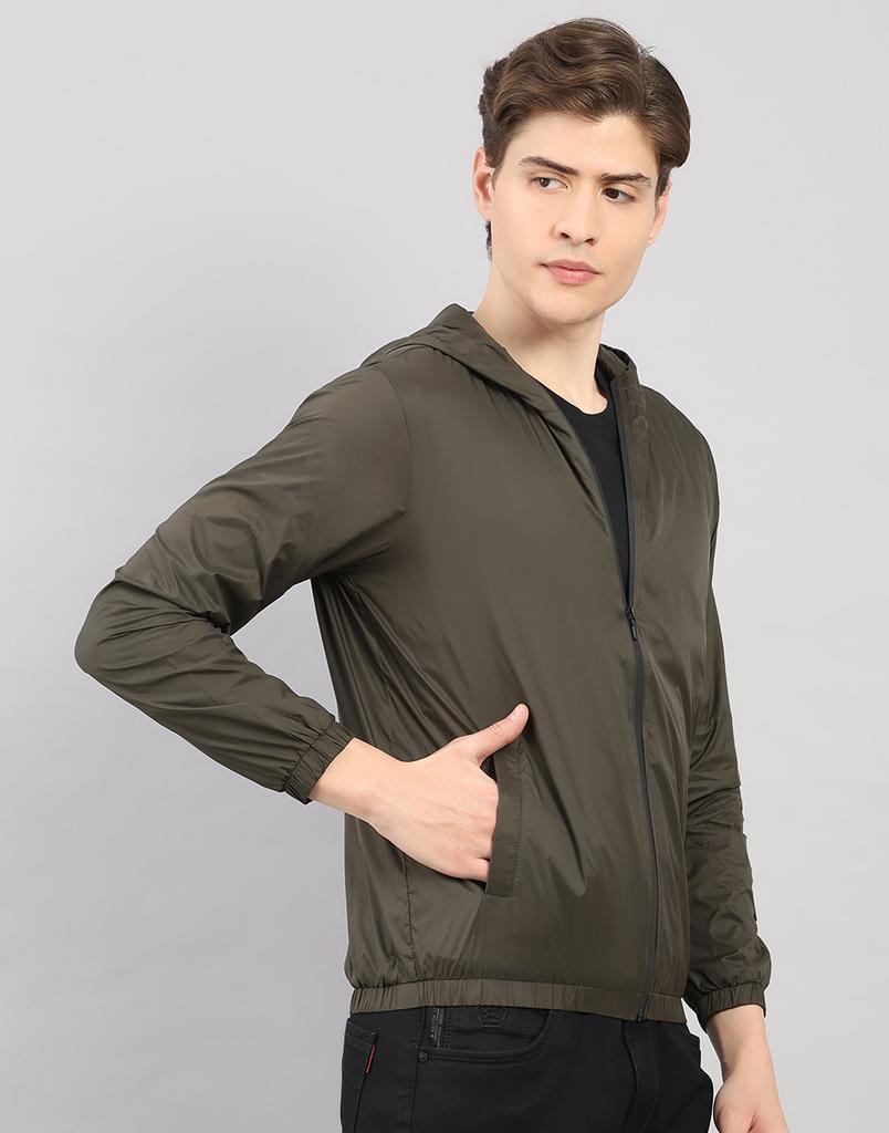 Rock.It Men's Regular Fit Solid Hooded Full Sleeve Jacket