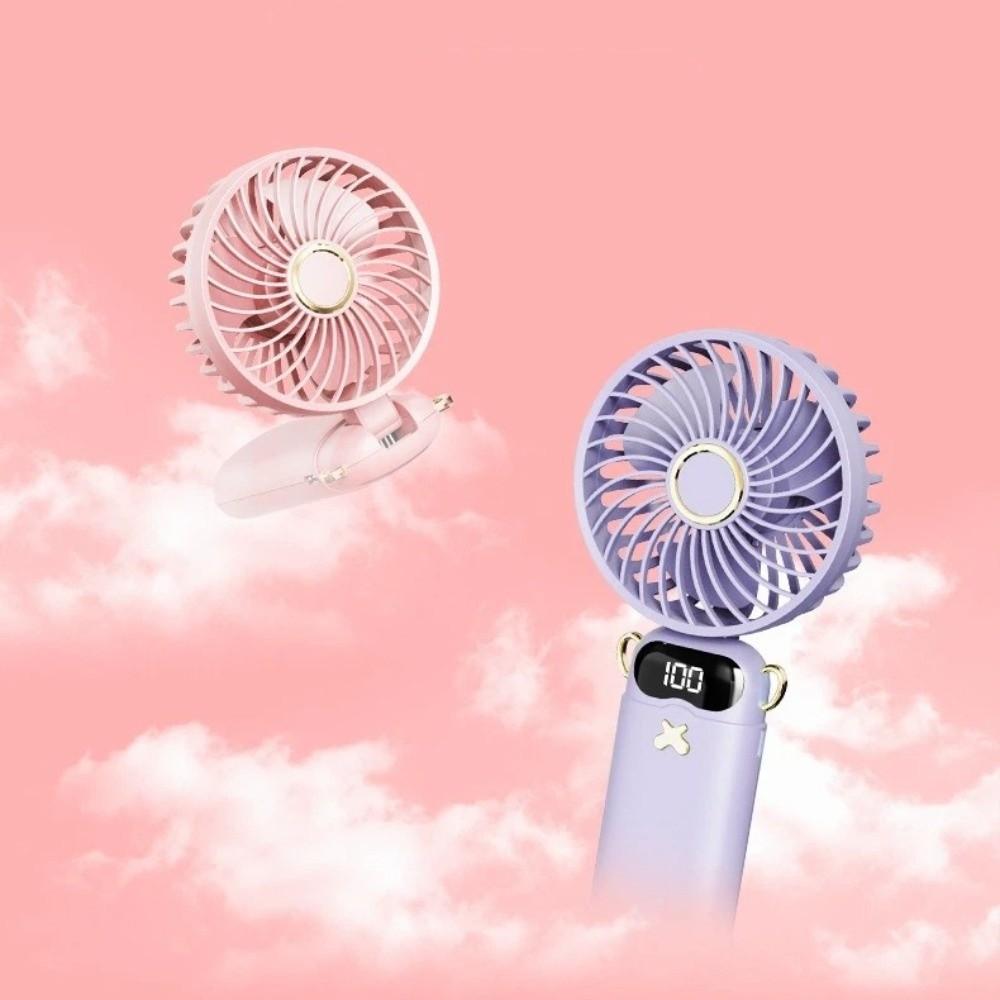6000mAh Handheld Mini Fan 90° Foldable Rechargeable Cooling Fan 6 Speed Wind LED Digital Display Rechargeable Fan Summer