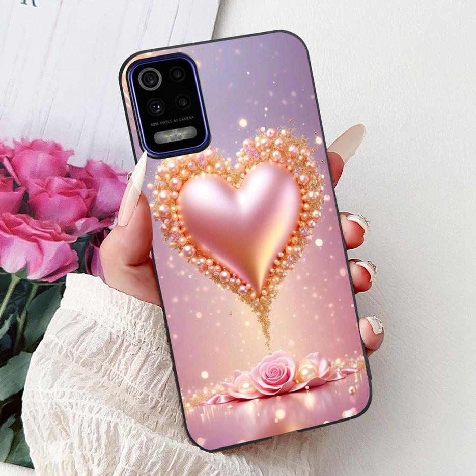 For LG K52 K62 2020 Case LM-K520 LM-K525 Stylish Love Heart Painted Cover Soft TPU Phone Case For LG K62 K 52 LGK52 LGK62 Fundas
