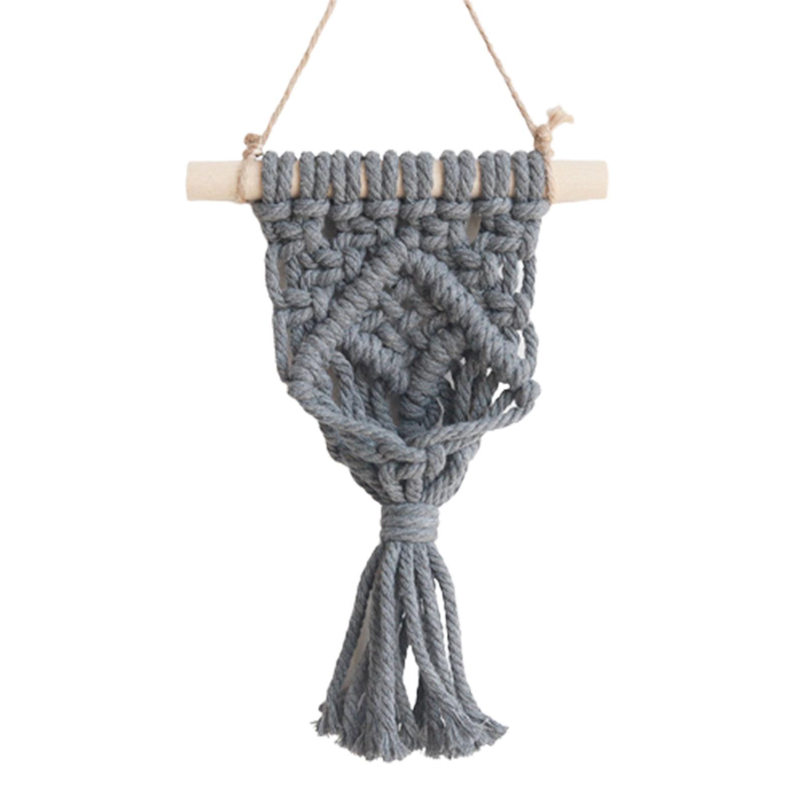 

Держатель для воздушных растений в стиле макраме, хлопковое подвесное кашпо в скандинавском стиле, мини-корзина для цветов для спальни, сада, украшения дома 5