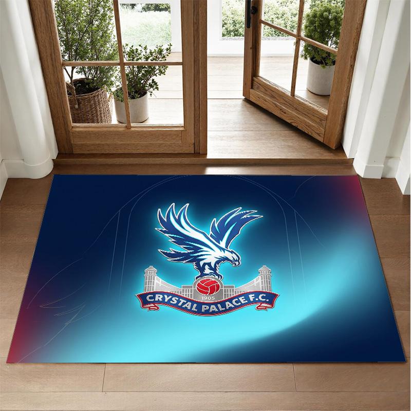 Crystal Palace Football Design Crystal Velvet Rug Soft Decorative Mat for Bedroom Entrance