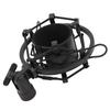 MENDUNER 45-50mm Microphone Shock Mount ABS Vibration-Resistant Holder 5/8 Inch To 3/8 Inch Conversion Nut Black Professional Recording