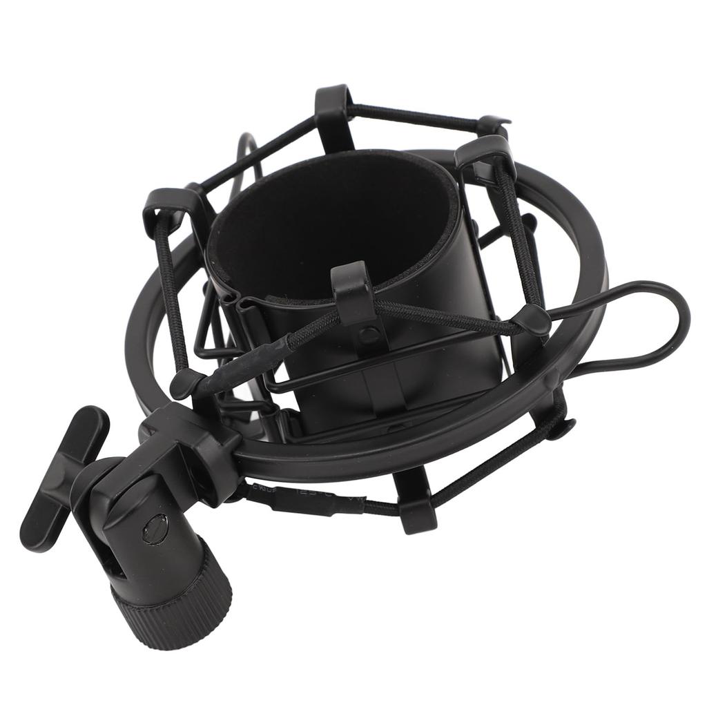 MENDUNER 45-50mm Microphone Shock Mount ABS Vibration-Resistant Holder 5/8 Inch To 3/8 Inch Conversion Nut Black Professional Recording