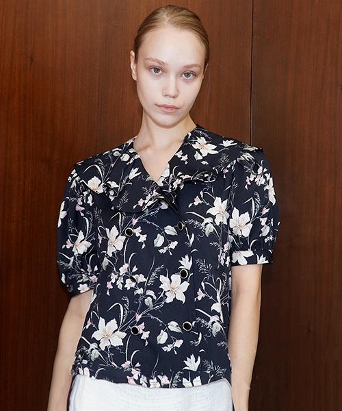 Demi Gnimonic Sailor Frill Flower Black Blouse_Sailor Frill Bk Bl Black/Free