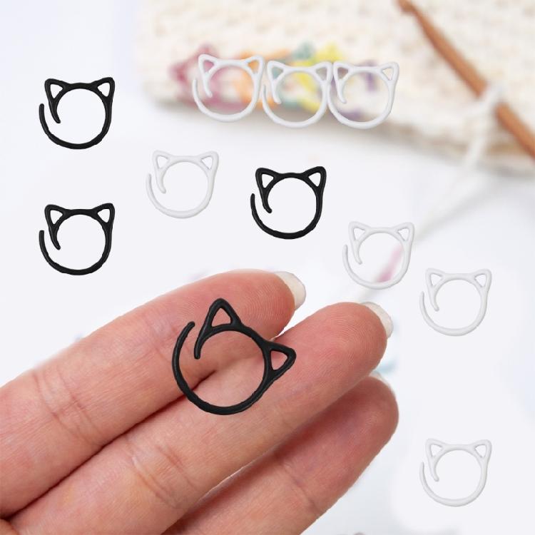 24Pcs Cats Shaped Knitting Markers Locking Stitching Markers for Crocheting Knitting, Crochet Locking Markers Rings