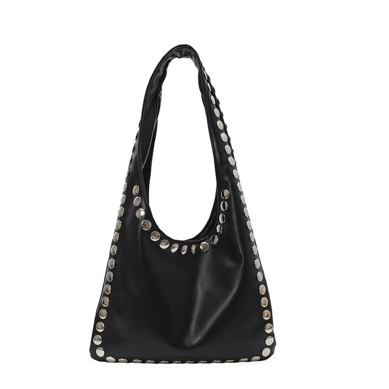 Retro Nieten Tragetasche Neue Mode Große Kapazität Kunstleder Schulter Handtasche Lässige Pendler Tasche CLE