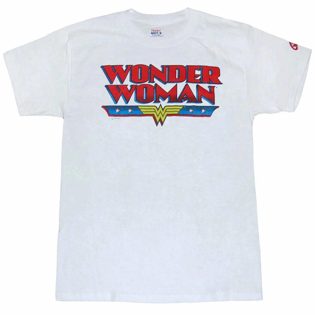 Wonder Woman Retro Logo 100% Cotton T-shirt Mens Tees Top XL