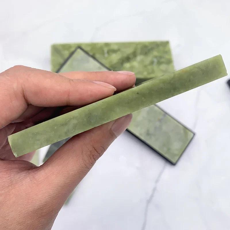 Natural Green Agate Sharpening Stone Whetstone Fine Grinding Polishing Shaved Bar Kitchen Knife Sharpener Honing Tool10000 Grit