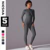 European-American Open Neck Zip Jumpsuit: Dance, Fitness & Yoga Wear for Women