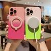 For iPhone 15 Pro Max Luxury Magsafe Magnetic Stand Liquid Silicone Phone Case For iPhone 11 12 13 14 16 Plus Protective Cover