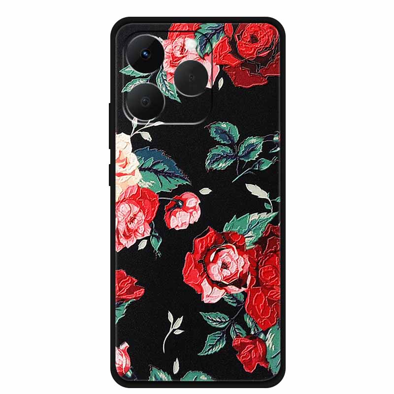 Case For OPPO Realme 15T Embossed Blossoms Funda 3D Relief Flowers Coque Silicone Soft Phone Cover For Realme 15 T 5G Bumper