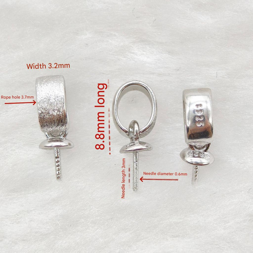 Plated DIY 925 Sterling Silver Peg Bail with Rhinestone