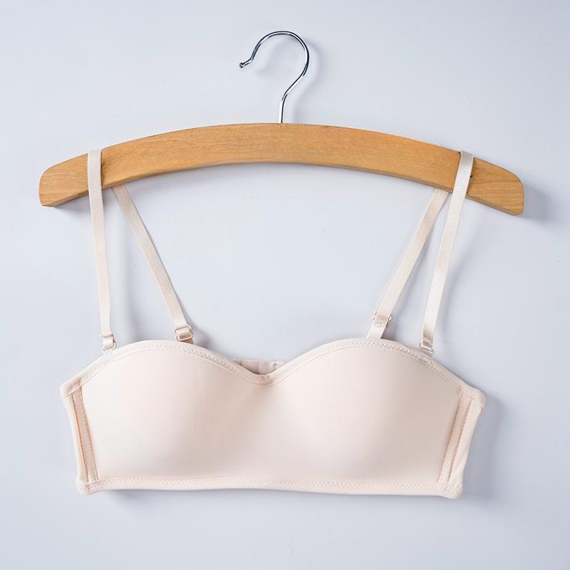 

Бюстгальтер пуш-ап без бретелек женский, невидимый бесшовный бралетт, чашка 1/2, сексуальное нижнее белье, женское нижнее белье, бюстгальтеры для вечеринки, свадьбы 38/85AB бежевый