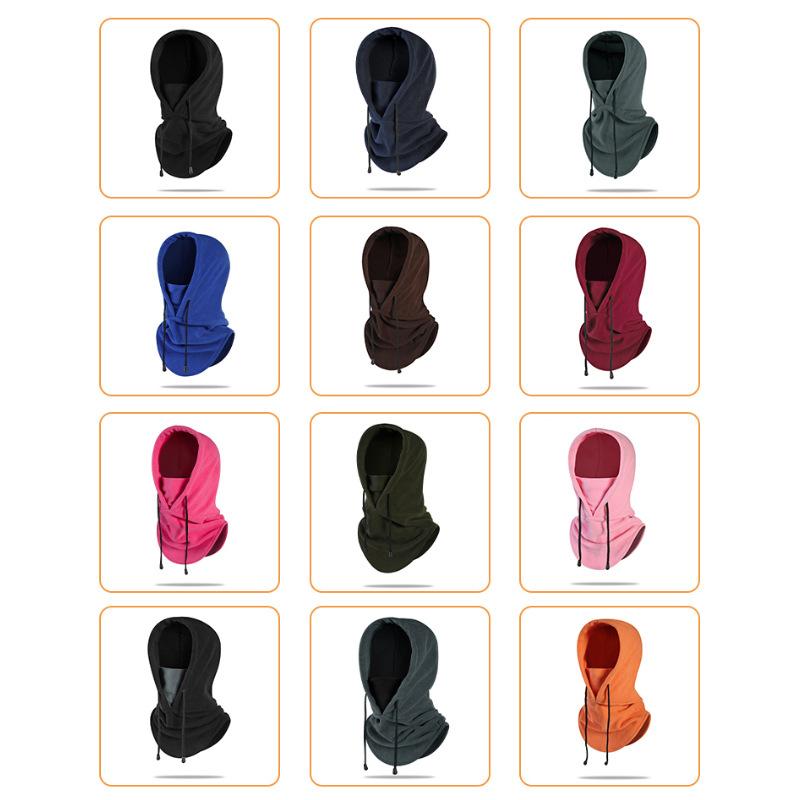Winter Men Polar Fleece Thickened Warmer Beanies Women Drawstring Full Face Mask Cover Soft Thermal Windproof Ski Balaclava Cap
