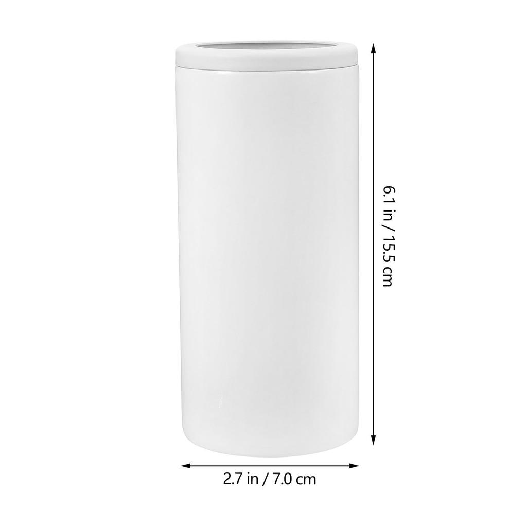 Cabilock Blank Beer Can Insulated Stainless Steel Slim Can Wine Bottle Cover White Cooler, Cooler, Insulator, 12oz,