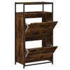 VidaXL Armoire à chaussures chêne fumé 60x34x112 cm bois d'ingénierie 840031