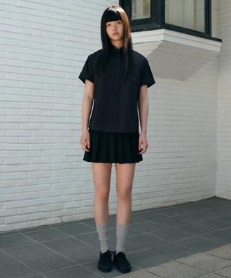 Woman Women'S Pleated Mini Skirt [Black]