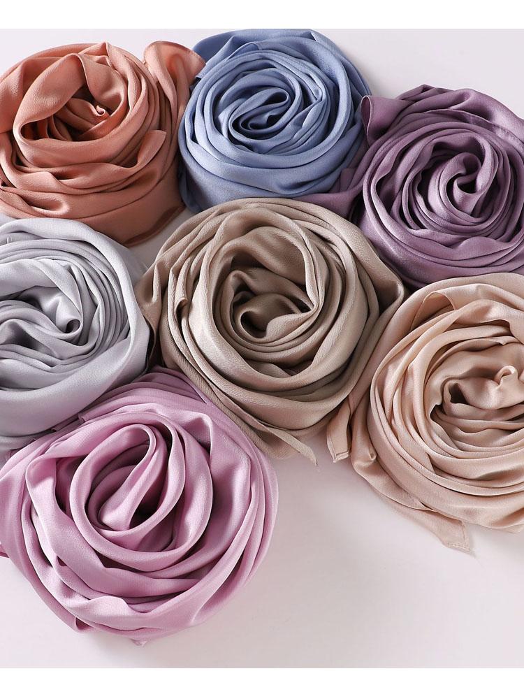 VigoAnne 2025 Lady Muslim Middle East Hijab Shawls Women Plain Scarf Chiffon Solid Casual Islamic Turban Headband 175cm*70cm