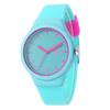Orologio da polso da donna casual, colore caramella, cinturino in silicone, senza numeri, quadrante rotondo, movimento al quarzo