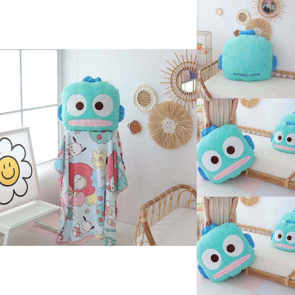 Cuscino Peluche Sanrio Hangyodon con Design Ricamato per Arredo Salotto e Camera da Letto