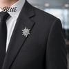 Alloy Lapel Pin 1/2Pcs Double-Layered Eight-Pointed Star with Rhinestones Thickened